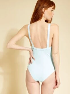 Bañador Con Automáticos En El Escote - AZUL -TrendyModa Ventas banador con automaticos en el escote azul adn24 2 frb3