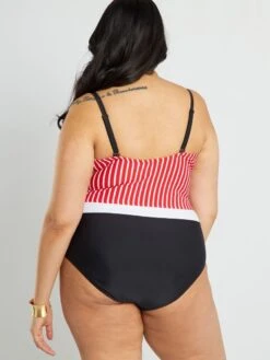 Bañador Con Motivo De Rayas - BEIGE -TrendyModa Ventas banador con motivo de rayas beige adn14 2 frb4