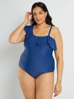 Bañador Con Volante - BEIGE