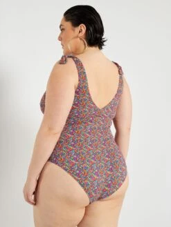 Bañador De Flores - AZUL -TrendyModa Ventas banador de flores azul zq165 1 frb3