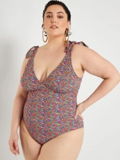 Bañador De Flores - AZUL -TrendyModa Ventas banador de flores azul zq165 1 frb5