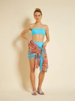 Bikini Tipo Bandeau Y Braguita Alta - AZUL -TrendyModa Ventas bikini tipo bandeau y braguita alta azul adn25 1 frb3
