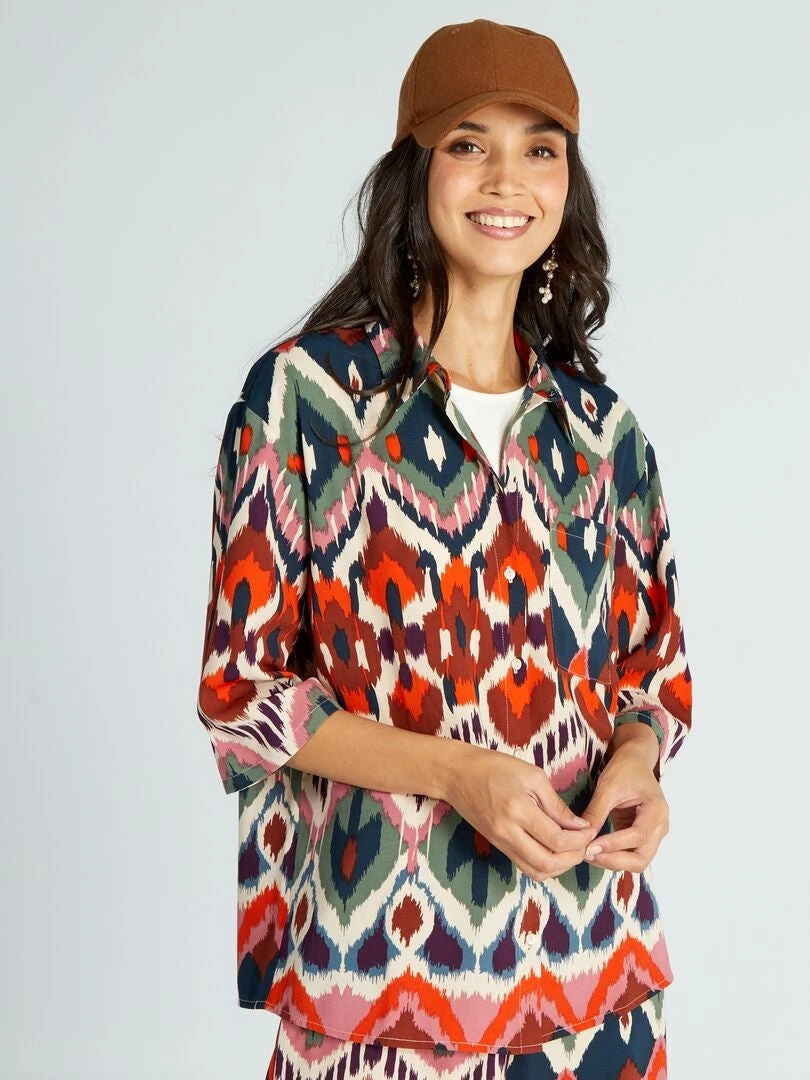 Primera página -TrendyModa Ventas blusa ancha con estampado ikat jdy negro atz46 1 frb4