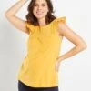 Blusa Con Bordado De Premamá - AMARILLO -TrendyModa Ventas blusa con bordado de premama amarillo zr347 2 frb1
