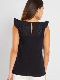 Blusa Con Bordado De Premamá - Negro -TrendyModa Ventas blusa con bordado de premama negro zr347 3 frb3
