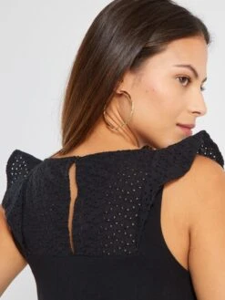 Blusa Con Bordado De Premamá - Negro -TrendyModa Ventas blusa con bordado de premama negro zr347 3 frb4