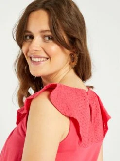 Blusa Con Bordado De Premamá - Rosa -TrendyModa Ventas blusa con bordado de premama rosa zr347 4 frb4