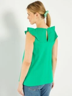 Blusa Con Bordado De Premamá - Verde -TrendyModa Ventas blusa con bordado de premama verde zr347 5 frb4