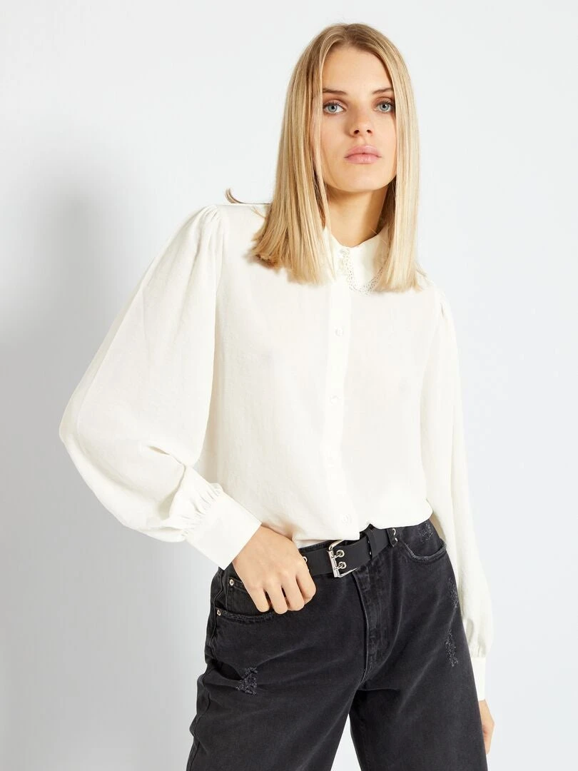 Blusa Con Cuello De Encaje 'Jacqueline De Yong' - BEIGE 5 Blusa Con Cuello De Encaje 'Jacqueline De Yong' - BEIGE - Imagen 3