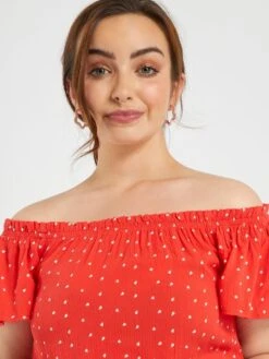 Blusa Con Estampado - Fácil De Poner - ROJO -TrendyModa Ventas blusa con estampado facil de poner rojo acb13 1 frb5