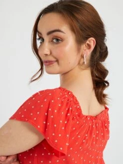 Blusa Con Estampado - Fácil De Poner - ROJO -TrendyModa Ventas blusa con estampado facil de poner rojo acb13 1 frb7