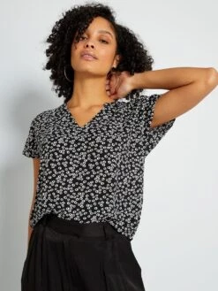 Blusa Con Estampado 'JDY' - NEGRO/BLANCO