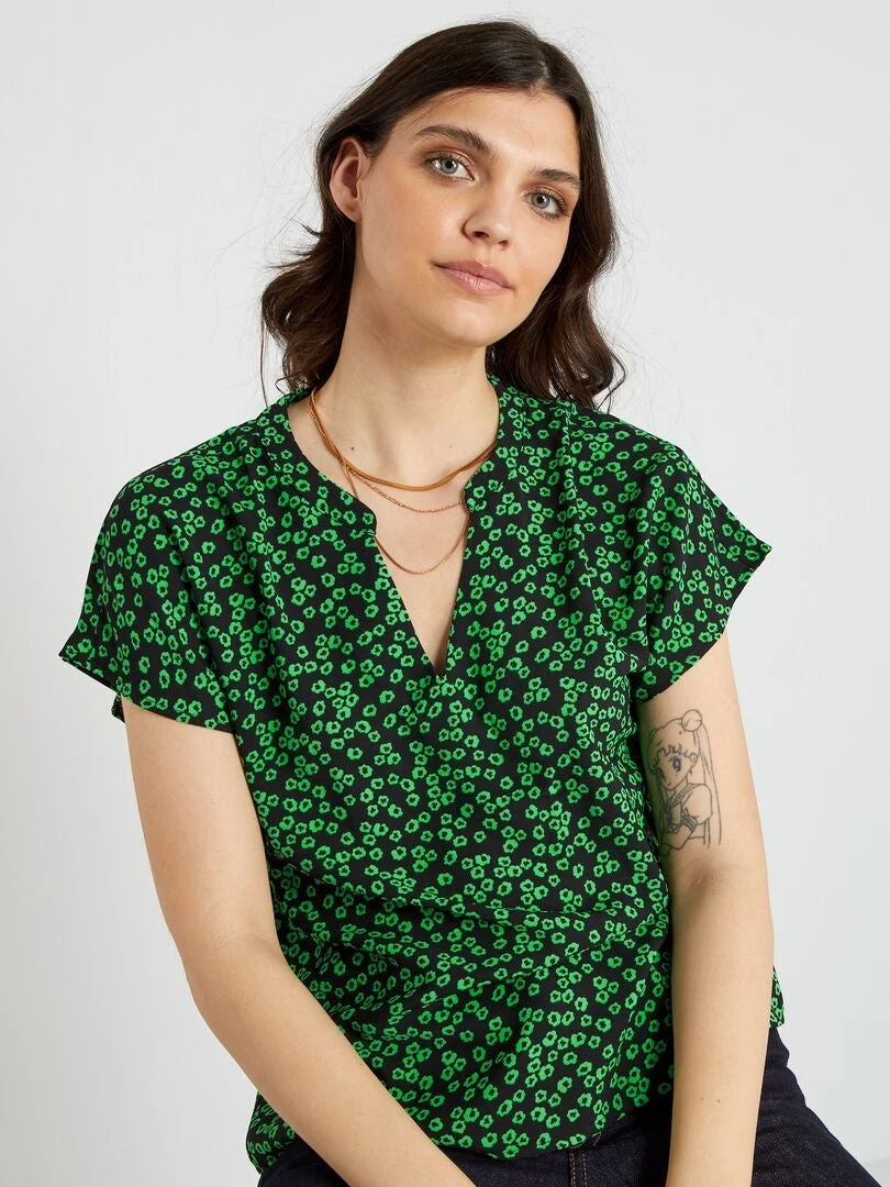 Blusa Con Estampado 'JDY' - VERDE 3 Blusa Con Estampado 'JDY' - VERDE