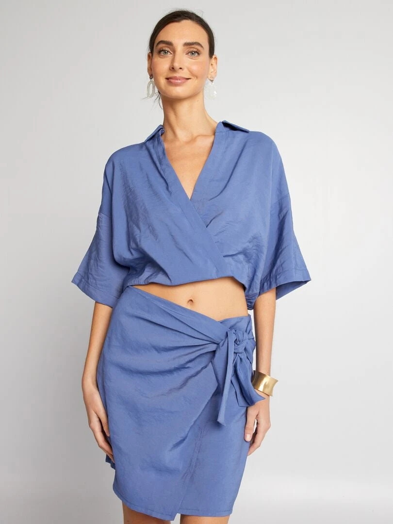 Blusa Corta De Manga Corta - AS AZUL 4 Blusa Corta De Manga Corta - AS AZUL - Imagen 2