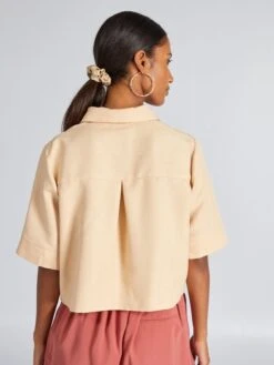 Blusa Corta Manga 3/4 - BEIGE -TrendyModa Ventas blusa corta manga 34 beige avj66 1 frb4