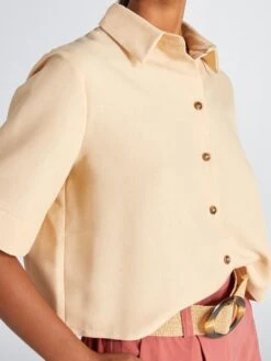 Blusa Corta Manga 3/4 - BEIGE -TrendyModa Ventas blusa corta manga 34 beige avj66 1 frb5