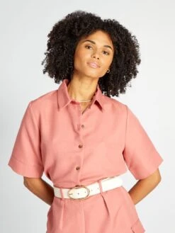 Blusa Corta Manga 3/4 - ROSA -TrendyModa Ventas blusa corta manga 34 rosa avj66 2 frb2