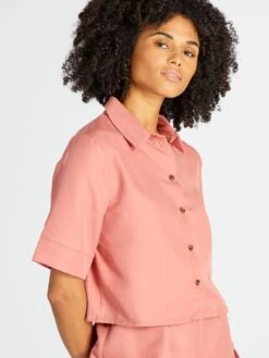 Blusa Corta Manga 3/4 - ROSA -TrendyModa Ventas blusa corta manga 34 rosa avj66 2 frb3