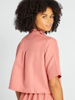 Blusa Corta Manga 3/4 - ROSA -TrendyModa Ventas blusa corta manga 34 rosa avj66 2 frb4