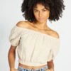 Blusa Cropped - Beige 2 Blusa Cropped - Beige -TrendyModa Ventas blusa cropped beige aul18 2 frb1