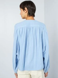 Blusa De Doble Gasa De Algodón - INTERMINABLE_SK -TrendyModa Ventas blusa de doble gasa de algodon interminablesk axn31 2 frb3