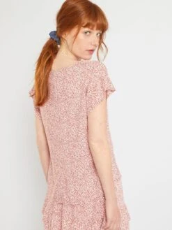 Blusa De Flores 'JDY' - NARANJA -TrendyModa Ventas blusa de flores jdy naranja zb016 4 frb3