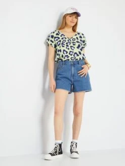 Blusa De Flores 'JDY' - VERDE/AZUL