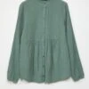 Blusa De Gasa De Algodón - Verde -TrendyModa Ventas blusa de gasa de algodon verde ajp42 4 frb1