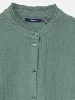 Blusa De Gasa De Algodón - Verde -TrendyModa Ventas blusa de gasa de algodon verde ajp42 4 frb3