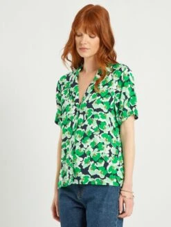 Blusa De Manga Corta 'JDY' - AZUL -TrendyModa Ventas blusa de manga corta jdy azul ais66 1 frb4