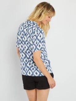 Blusa De Manga Corta 'JDY' - Ikat -TrendyModa Ventas blusa de manga corta jdy ikat ais66 4 frb3