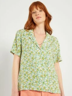 Blusa De Manga Corta 'JDY' - VERDE -TrendyModa Ventas blusa de manga corta jdy verde ais66 3 frb5
