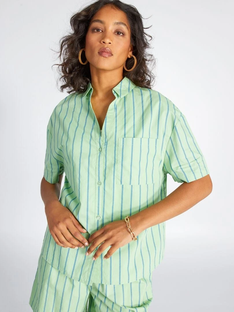 Blusa De Popelina - AZUL 6 Blusa De Popelina - AZUL - Imagen 4