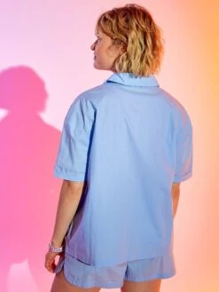 Blusa De Popelina De Algodón - AZUL 8 Blusa De Popelina De Algodón - AZUL -TrendyModa Ventas blusa de popelina de algodon azul aba21 2 frb3