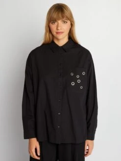 Blusa De Popelina - Negro 8 Blusa De Popelina - Negro -TrendyModa Ventas blusa de popelina negro axl69 1 frb3