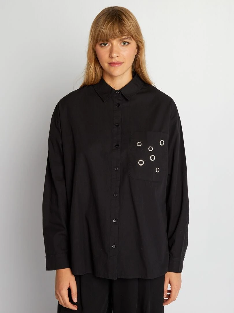 Blusa De Popelina - Negro 5 Blusa De Popelina - Negro - Imagen 3