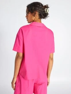 Blusa De Popelina - ROSA -TrendyModa Ventas blusa de popelina rosa amz97 1 frb4