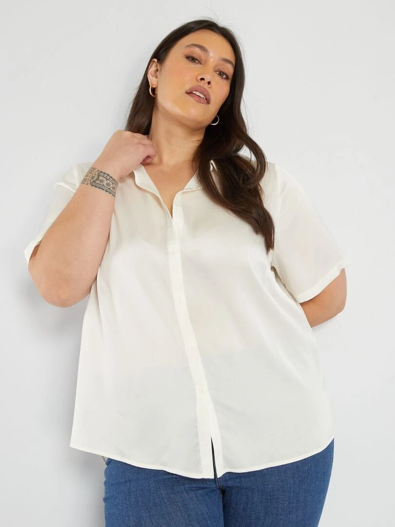 Blusa De Raso - BLANCO 3 Blusa De Raso - BLANCO