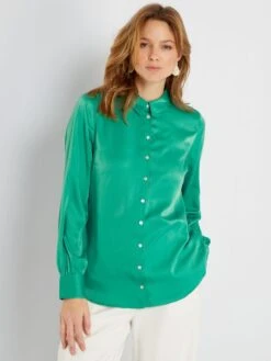 Blusa De Raso - Verde 9 Blusa De Raso - Verde -TrendyModa Ventas blusa de raso verde zn919 4 frb3