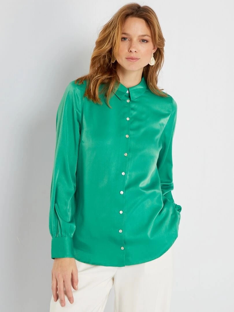 Blusa De Raso - Verde 5 Blusa De Raso - Verde - Imagen 3