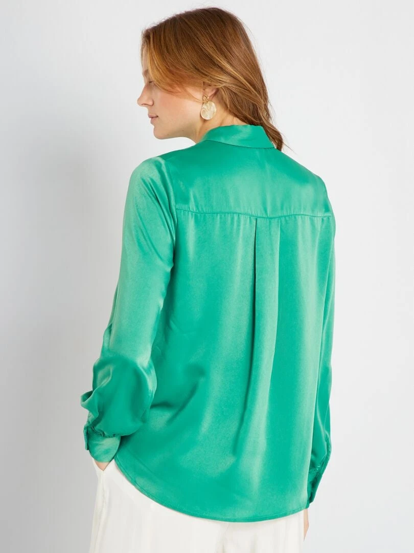 Blusa De Raso - Verde 7 Blusa De Raso - Verde - Imagen 5