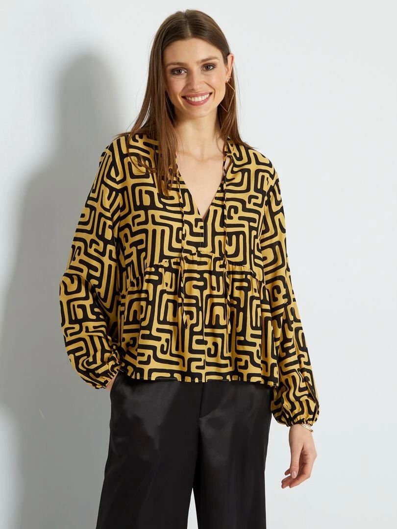 Blusa Estampada - BEIGE 4 Blusa Estampada - BEIGE - Imagen 2