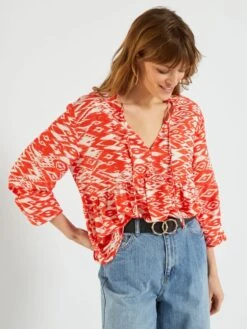 Blusa Estampada - ROJO