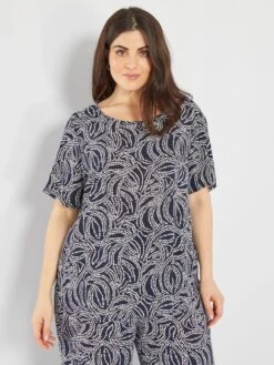 Blusa Estampada Vaporosa 'Only' - AZUL -TrendyModa Ventas blusa estampada vaporosa only azul amd91 1 frb2