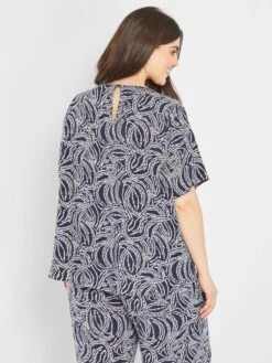 Blusa Estampada Vaporosa 'Only' - AZUL -TrendyModa Ventas blusa estampada vaporosa only azul amd91 1 frb3