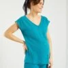 Blusa Premamá De Gasa De Algodón - AZUL 2 Blusa Premamá De Gasa De Algodón - AZUL -TrendyModa Ventas blusa premama de gasa de algodon azul aem03 2 frb1