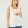 Blusa Premamá De Gasa De Algodón - Blanco -TrendyModa Ventas blusa premama de gasa de algodon blanco zr004 1 frb1