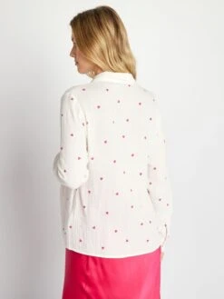 Blusa Premamá De Gasa De Algodón Con Estampado De Corazón - ROSA -TrendyModa Ventas blusa premama de gasa de algodon con estampado de corazon rosa ajp81 2 frb3