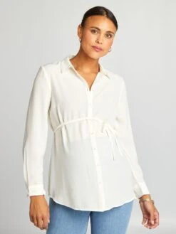 Blusa Premamá Entallada - Blanco