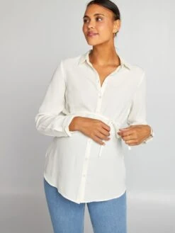 Blusa Premamá Entallada - Blanco -TrendyModa Ventas blusa premama entallada blanco ajq27 1 frb5